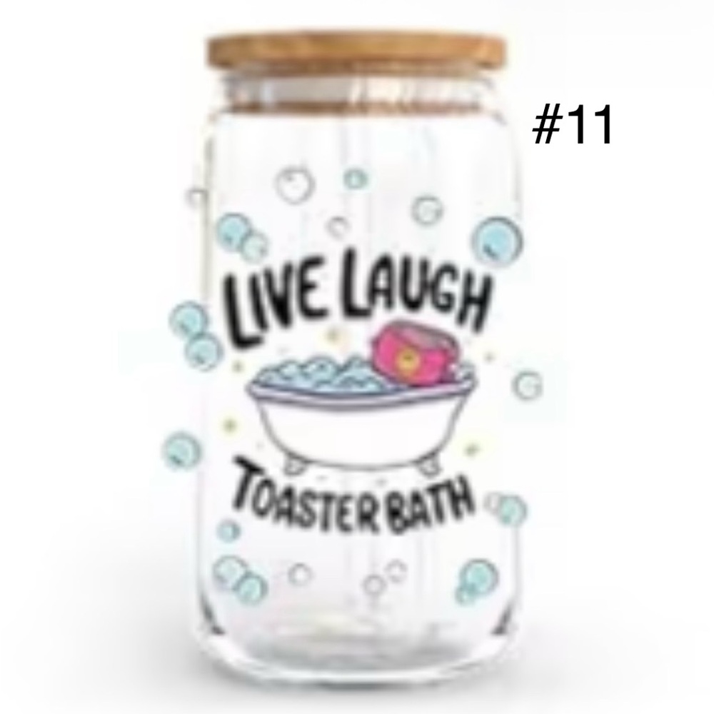 Buy now *16 ounce glass with bamboo lid and straw handcrafted - Picture 10 of 14